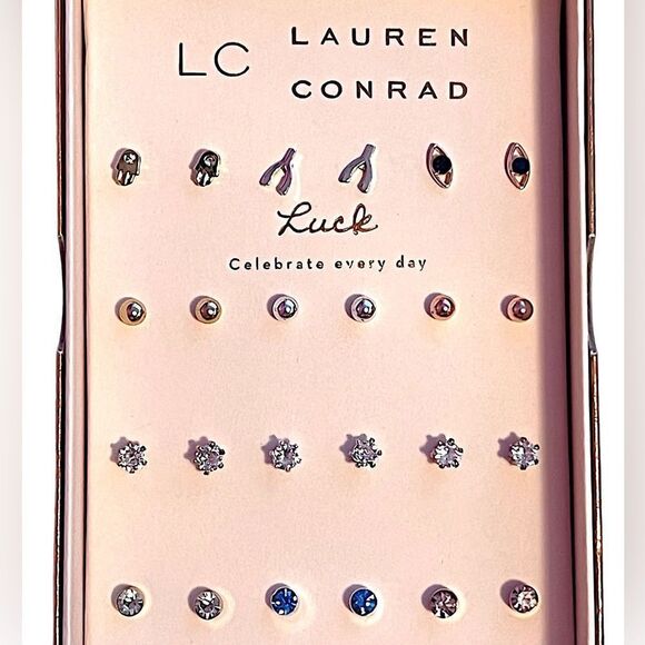LC Lauren Conrad Luck Set Of 12 Stud Earrings NWT - Picture 2 of 4